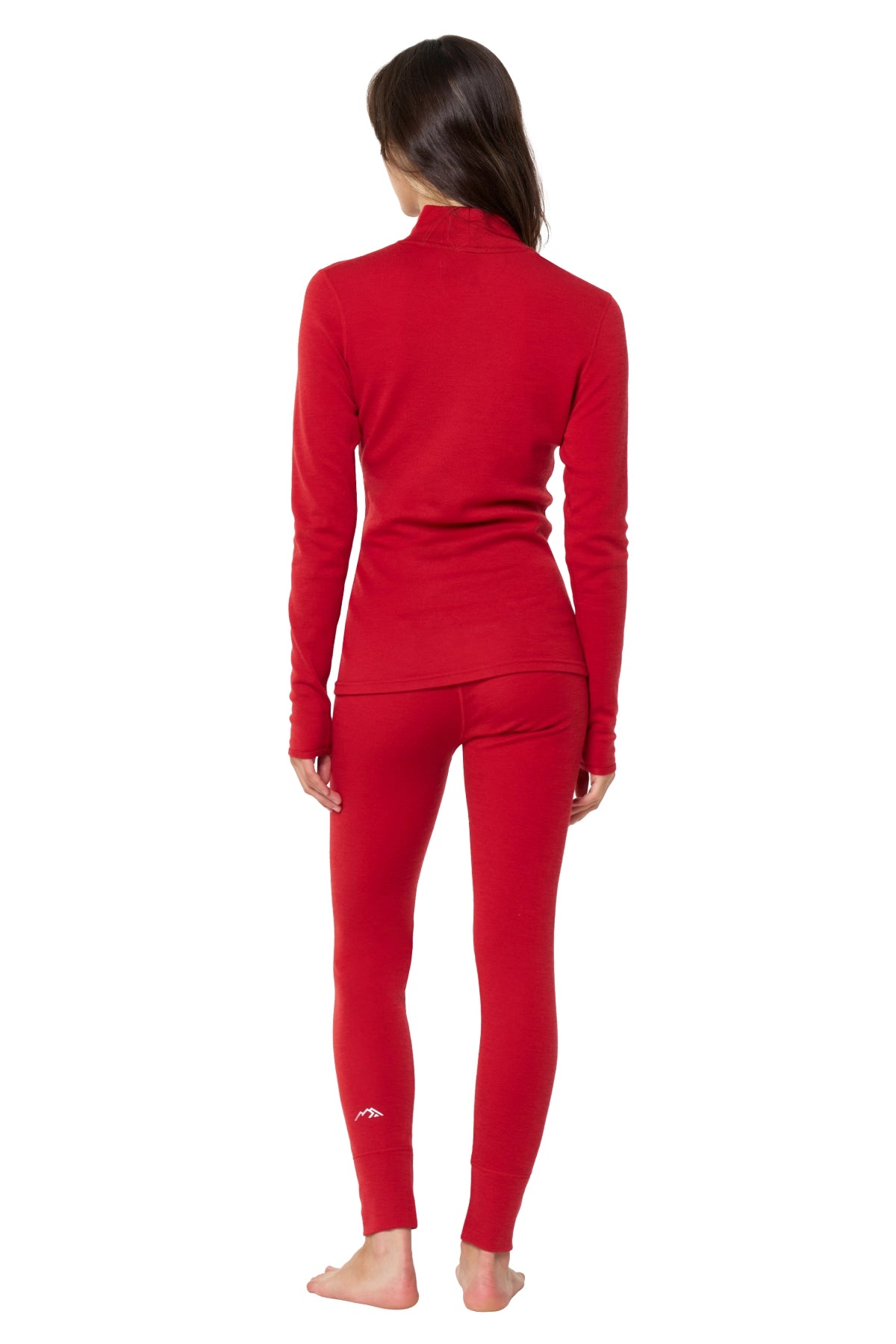 Women's Merino Turtleneck Thermal Set 250 Cherry Red Low Neck — view 2