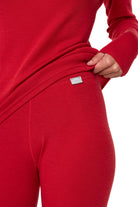 Women's Merino Turtleneck Thermal Set 250 Cherry Red Low Neck — view 6