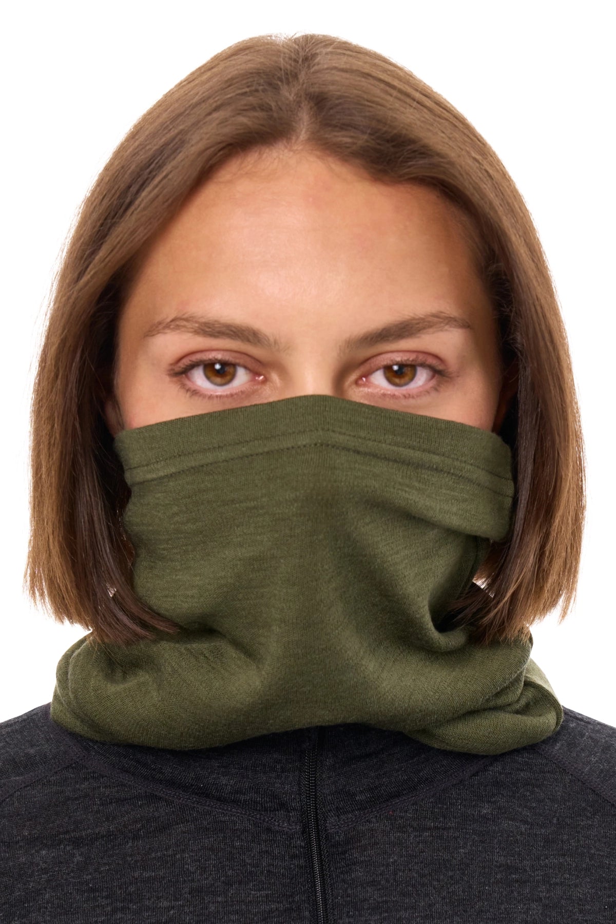 Merino Neck Gaiter 230 Dark Olive — view 5