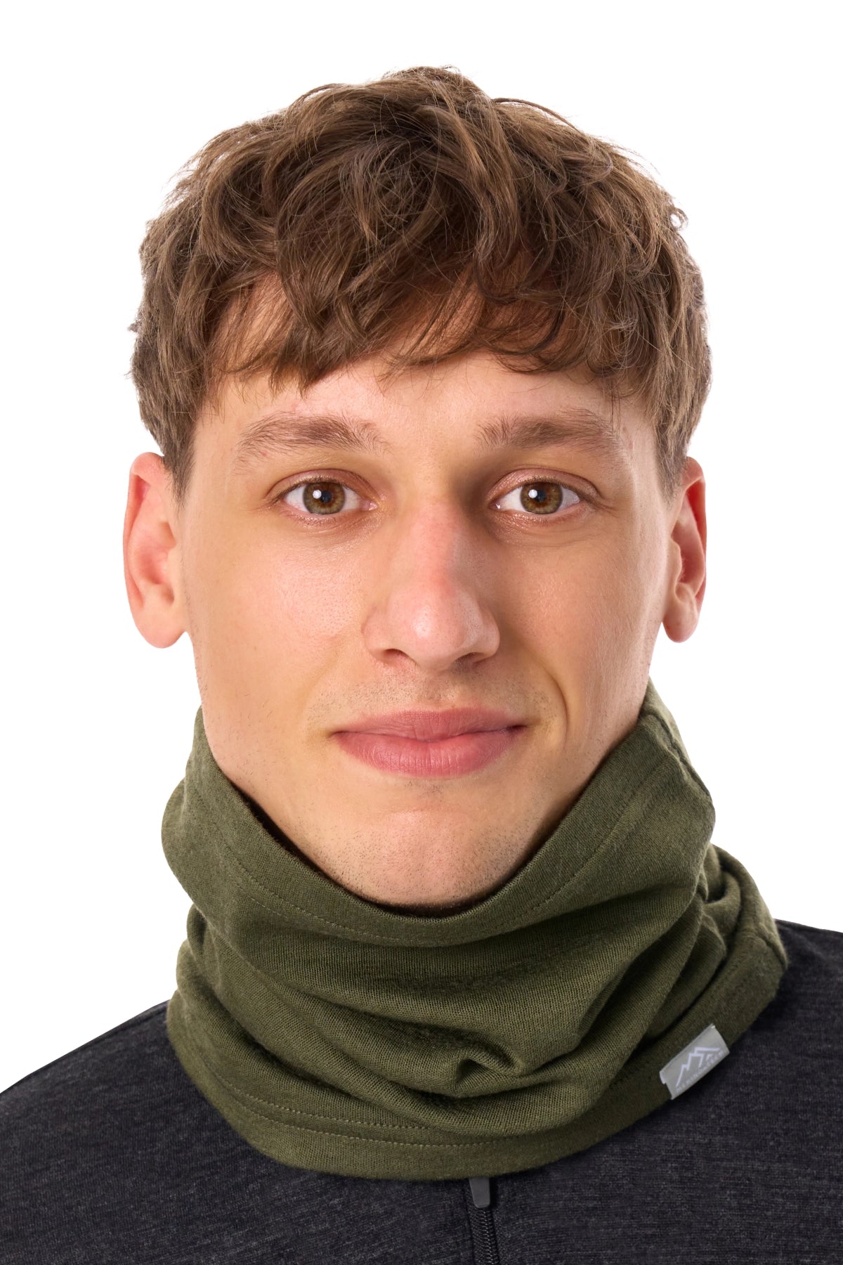 Merino Neck Gaiter 230 Dark Olive — view 3