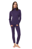Women's Merino Turtleneck Thermal Set 250 Dark Purple High Neck