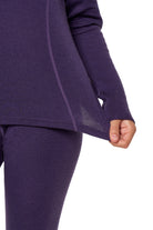 Women's Merino Turtleneck Thermal Set 250 Dark Purple Low Neck — view 5
