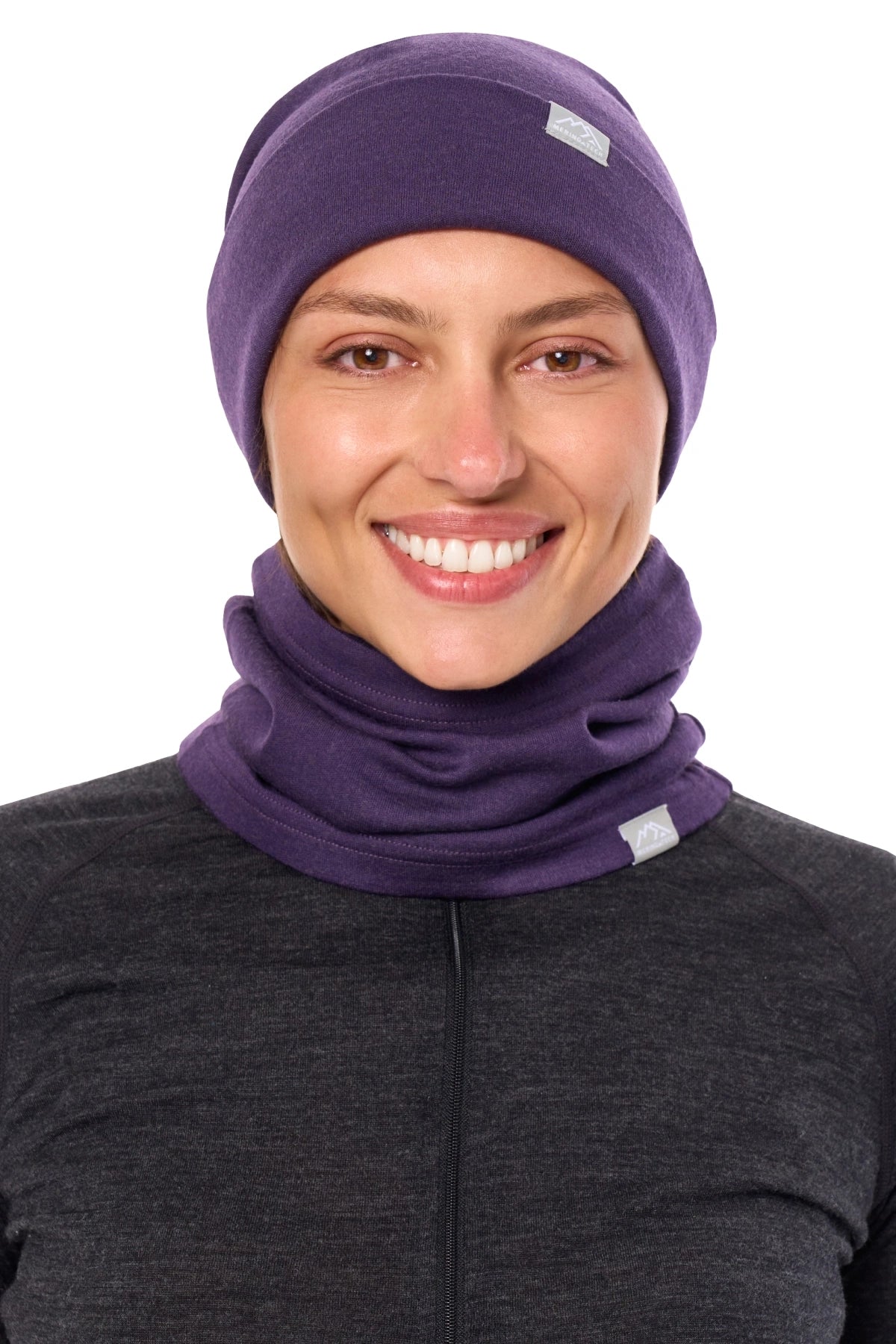Adult Beanie Dark Purple + Gaiter