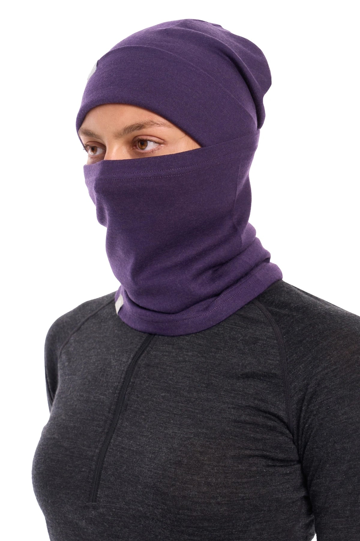 Adult Beanie Dark Purple + Gaiter — view 6