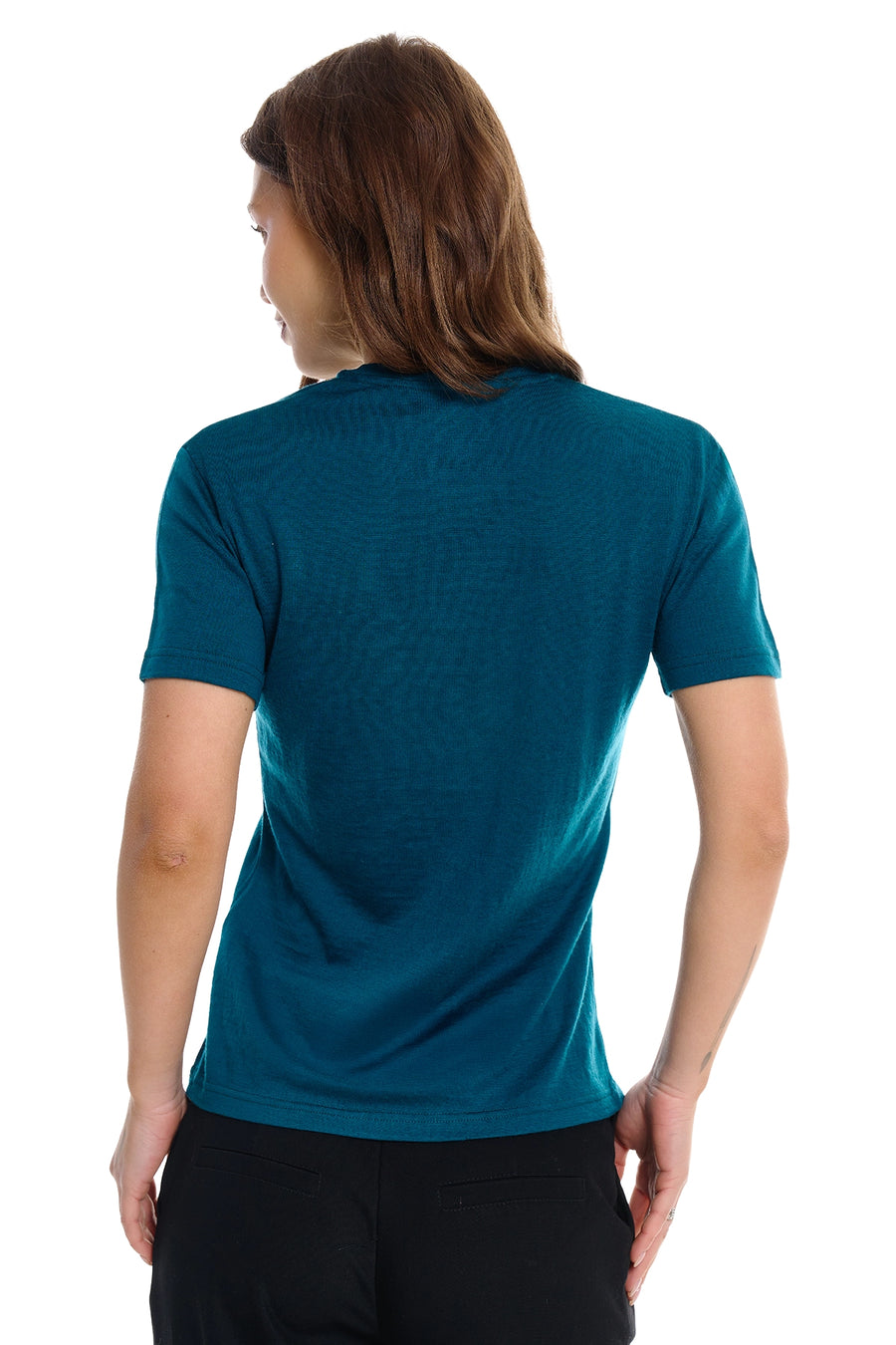 Women's Merino T-shirt 180 Dark Teal Crewneck — view 2
