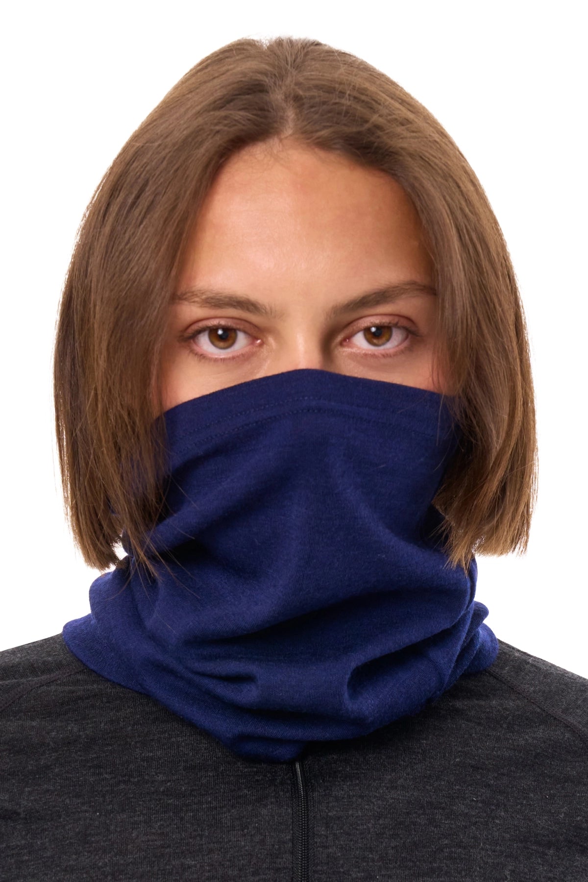 Merino Neck Gaiter 230 Deep Navy — view 4