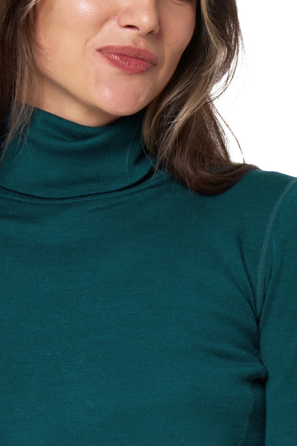 Women's Merino Turtleneck Thermal Set 250 Deep Teal High Neck — view 4