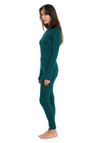 Women's Merino Turtleneck Thermal Set 250 Deep Teal Low Neck — view 3