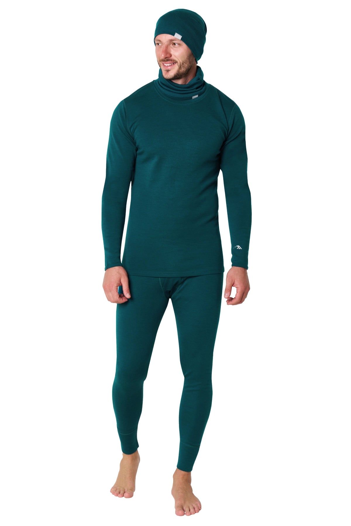 Men's Deep Teal Merino Wool Set 250 + Beanie & Gaiter