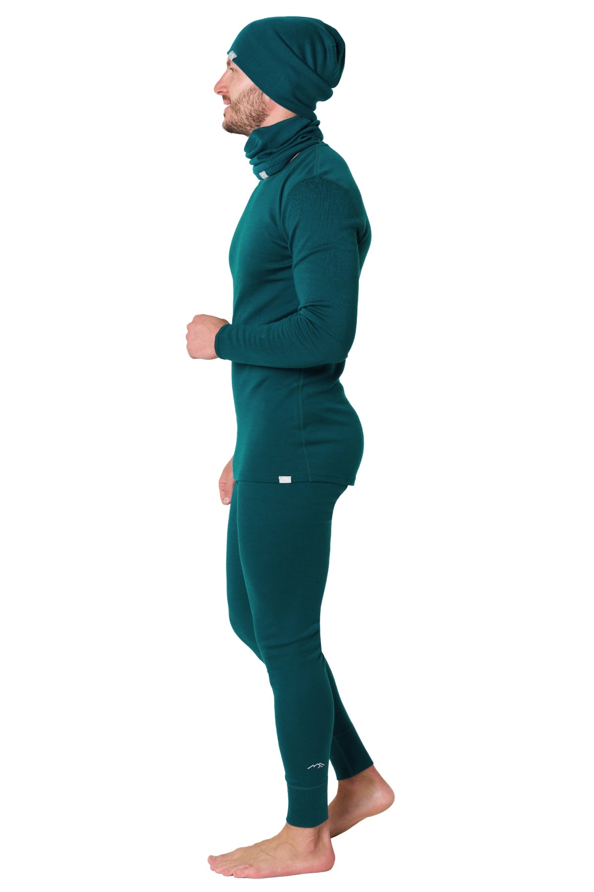 Men's Deep Teal Merino Wool Set 250 + Beanie & Gaiter — view 3