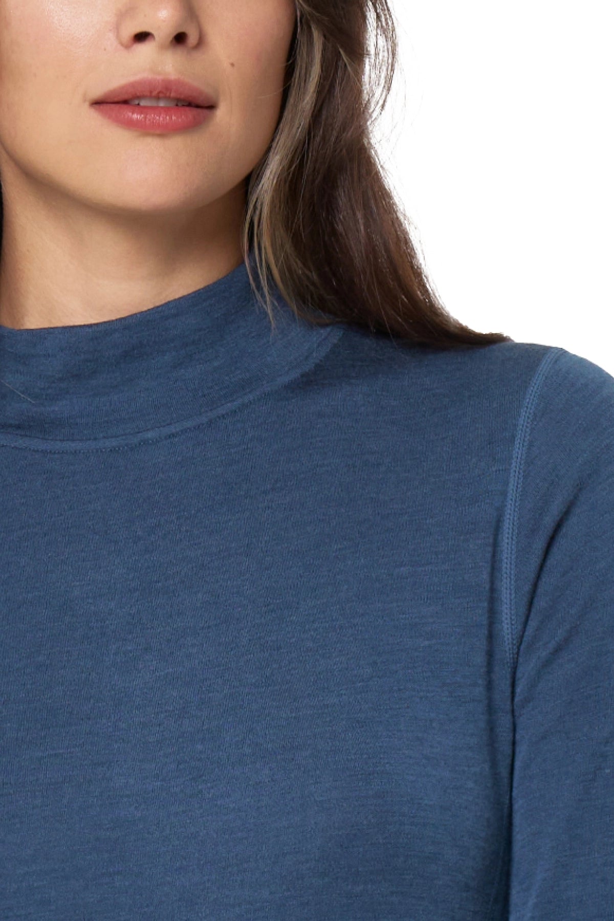 Women's Merino Turtleneck Thermal Set 250 Denim Low Neck — view 4