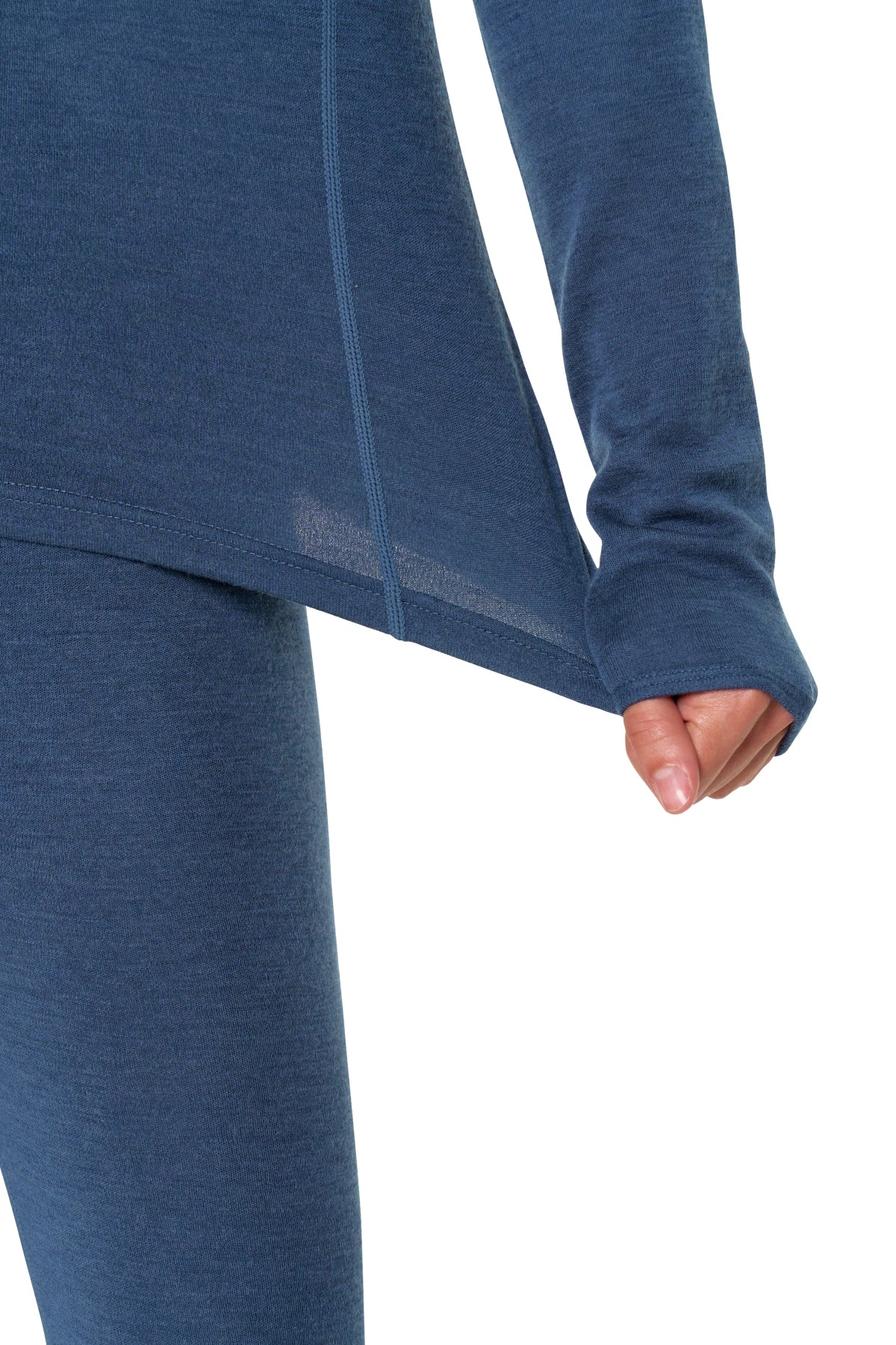 Women's Merino Turtleneck Thermal Set 250 Denim Low Neck — view 5