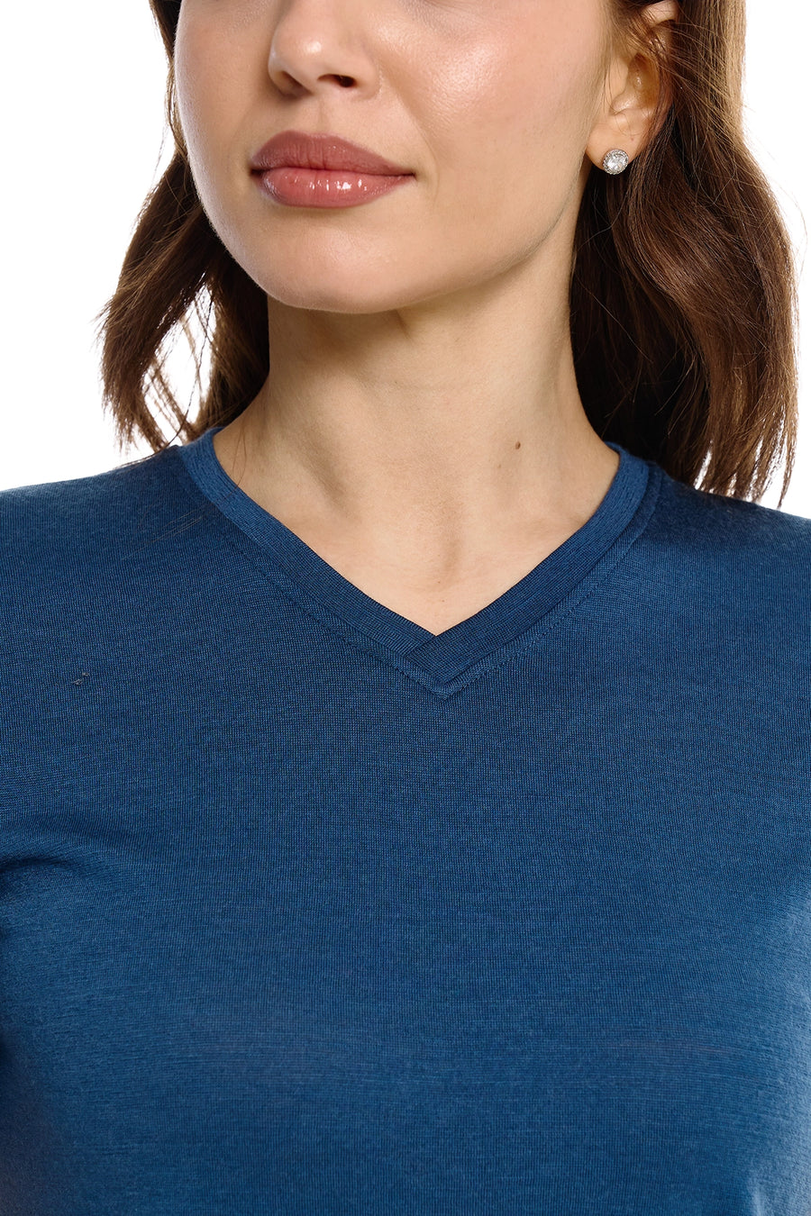 Women's Merino T-shirt 180 Denim V-neck — view 5