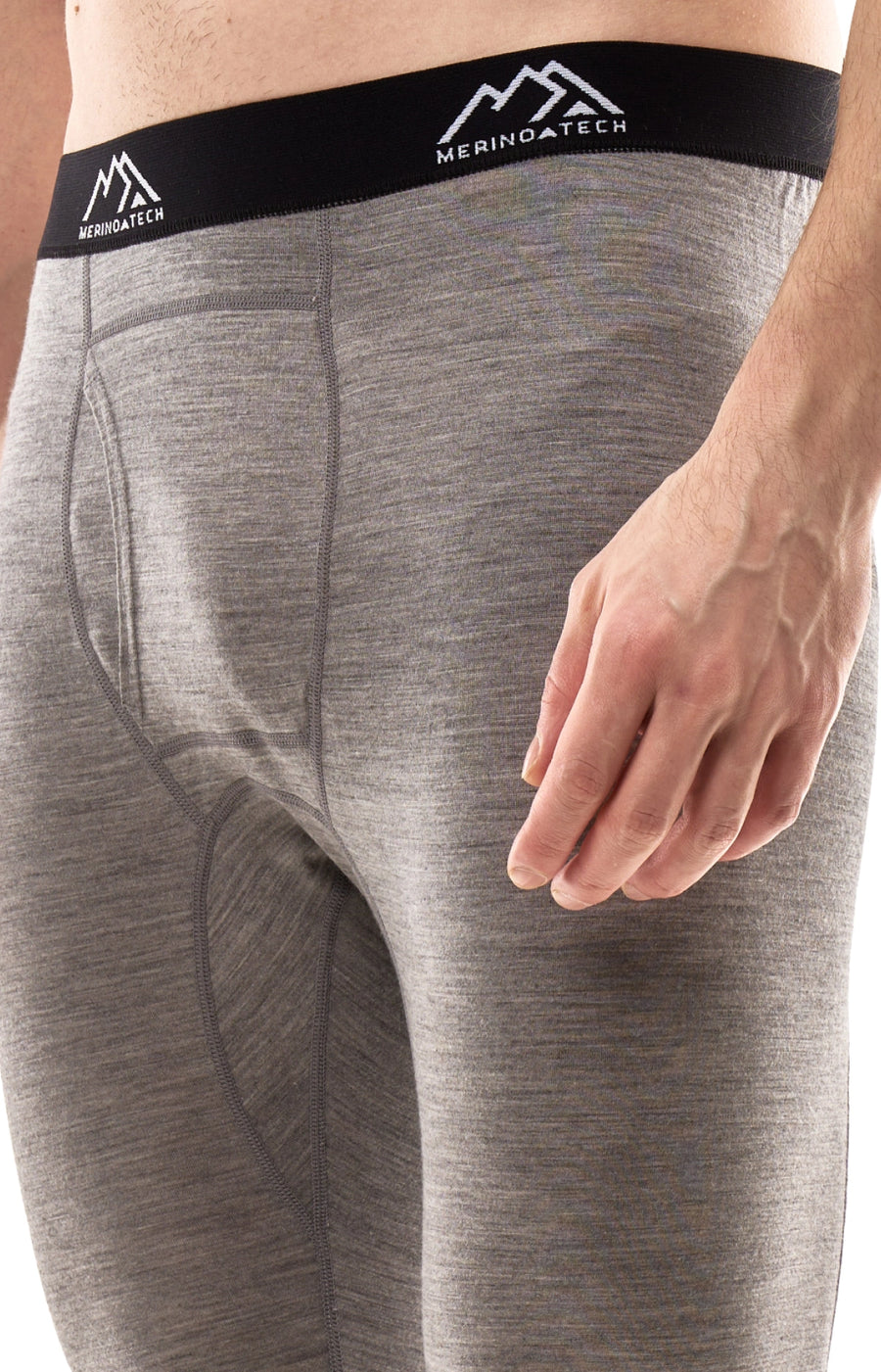 Men's Merino Pants 200 Grey Melange — view 4