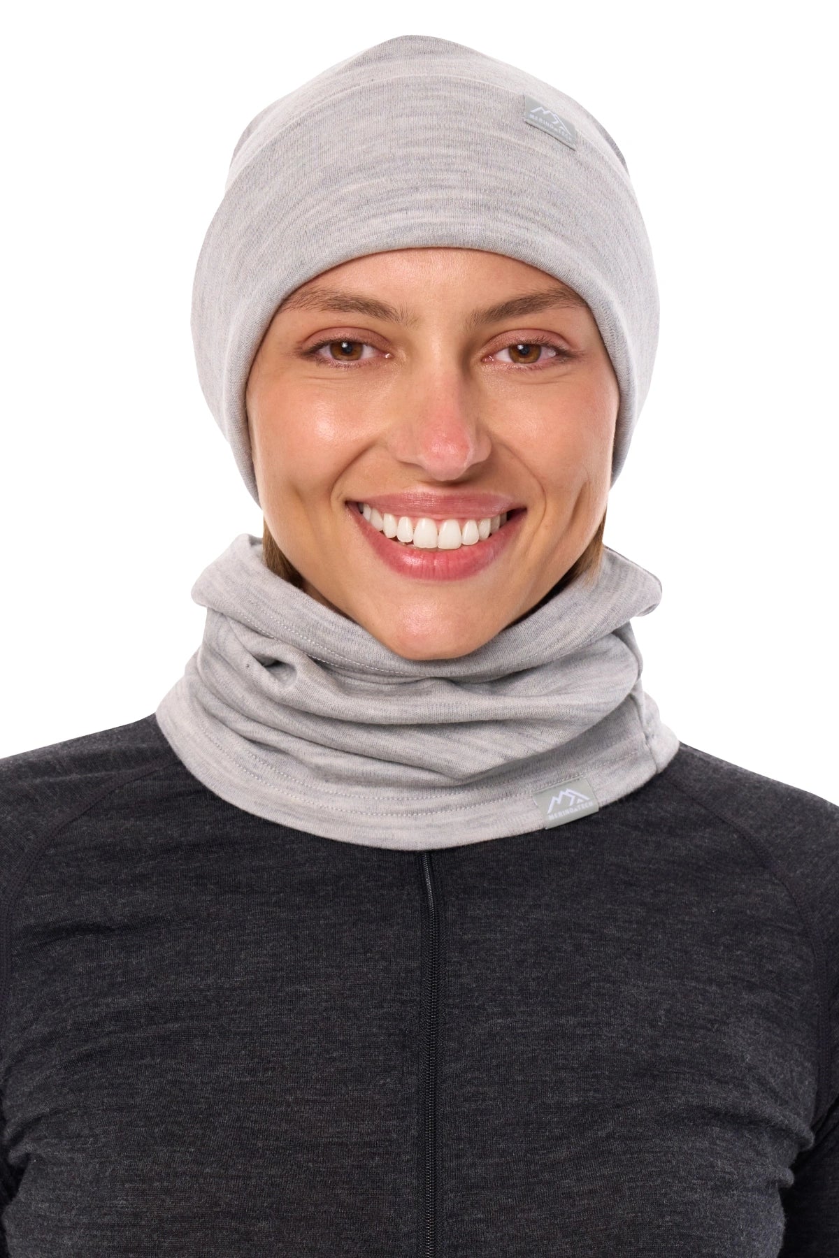 Adult Beanie Heather Grey + Gaiter