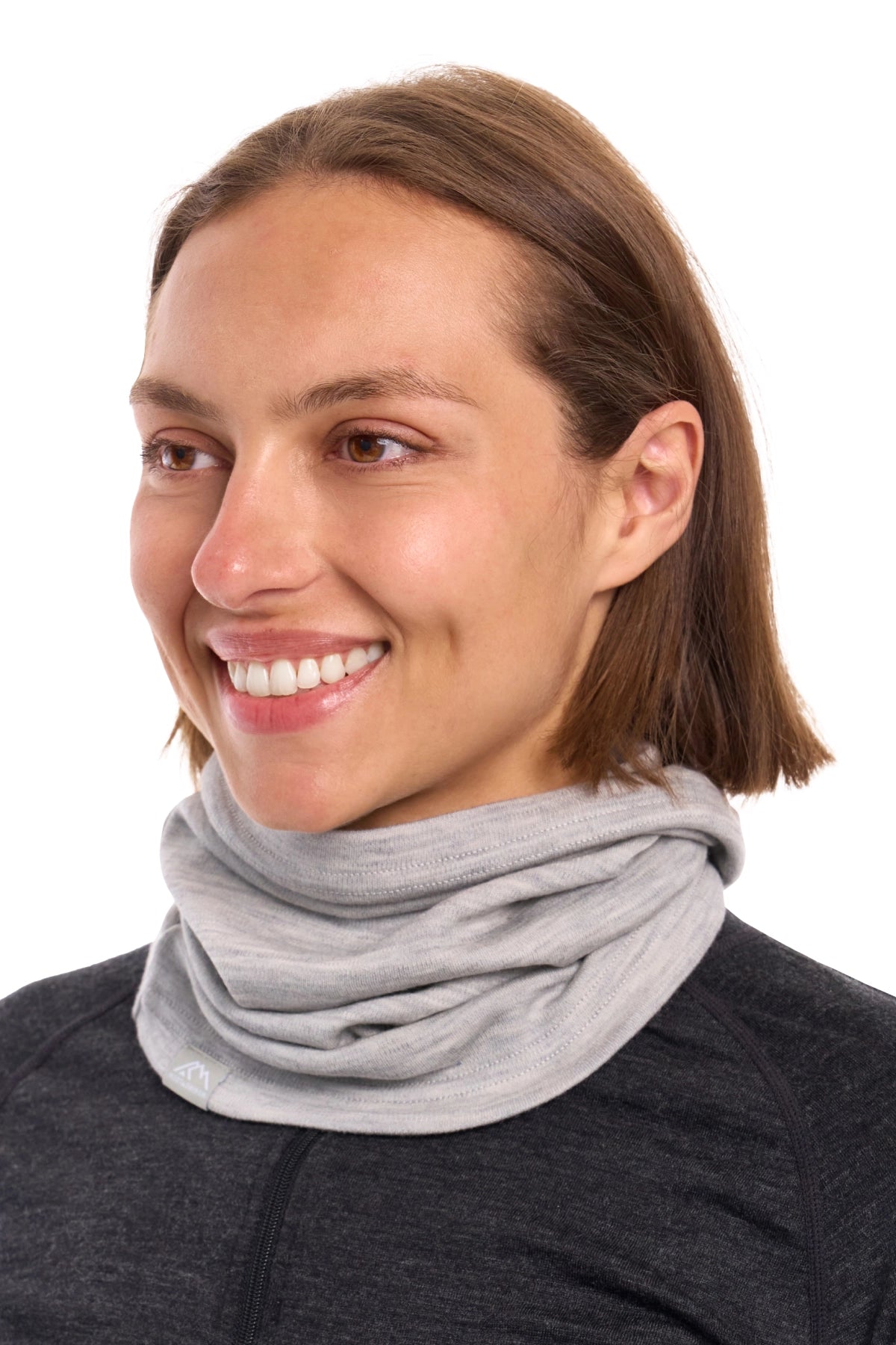 Merino Neck Gaiter 230 Heather Grey — view 5
