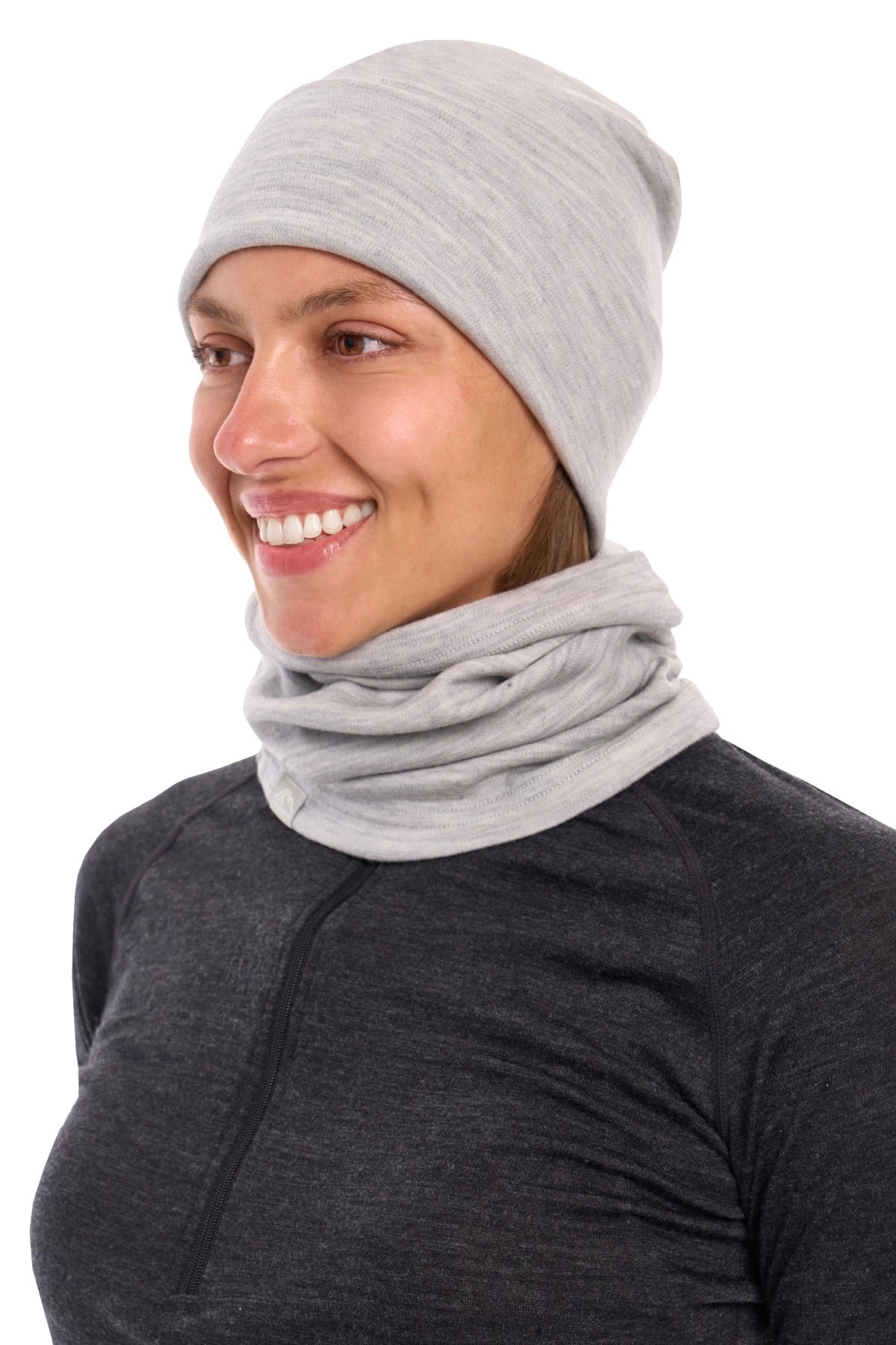 Adult Beanie Heather Grey + Gaiter — view 2