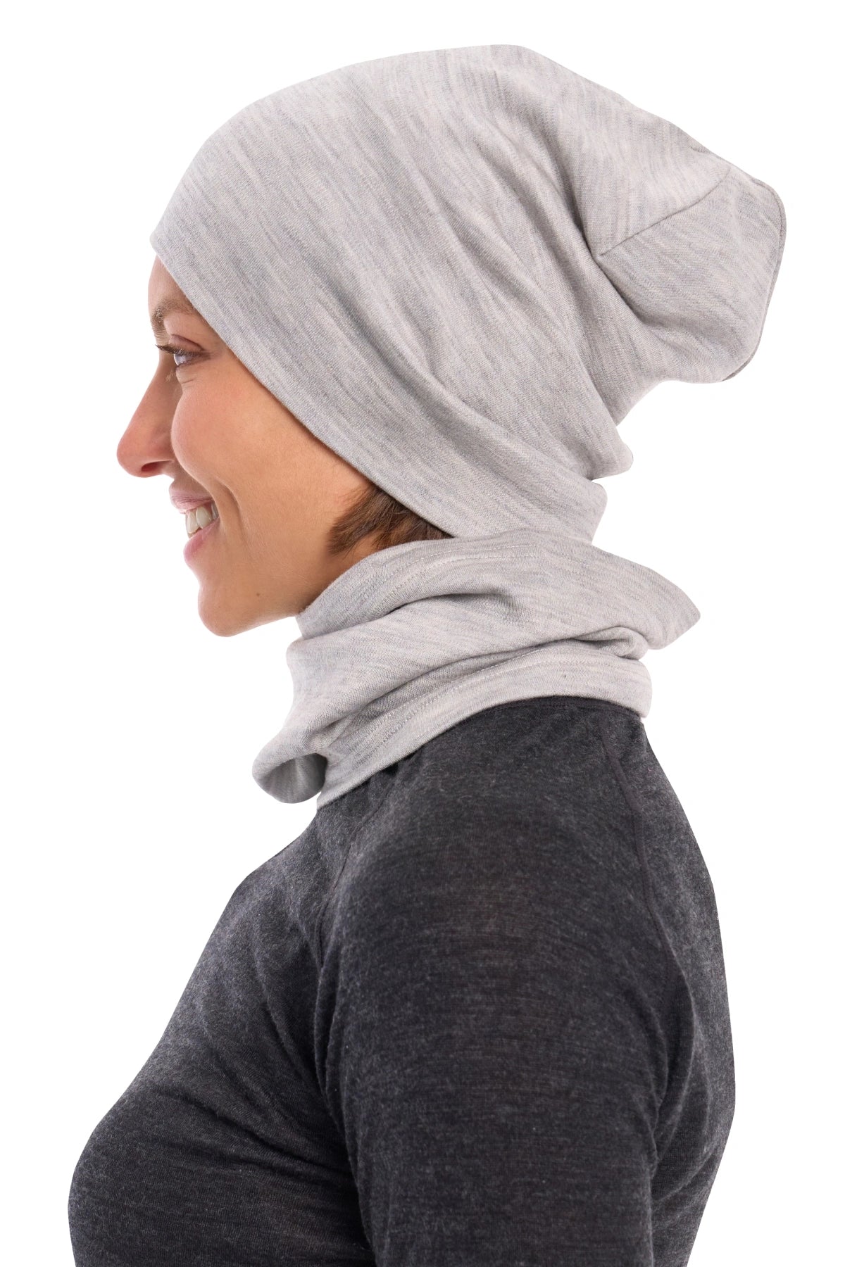 Adult Beanie Heather Grey + Gaiter — view 3