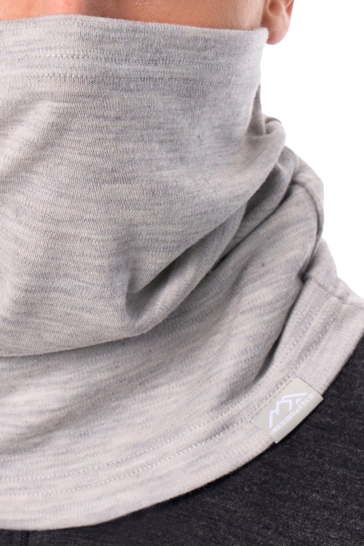 Merino Neck Gaiter 230 Heather Grey — view 3