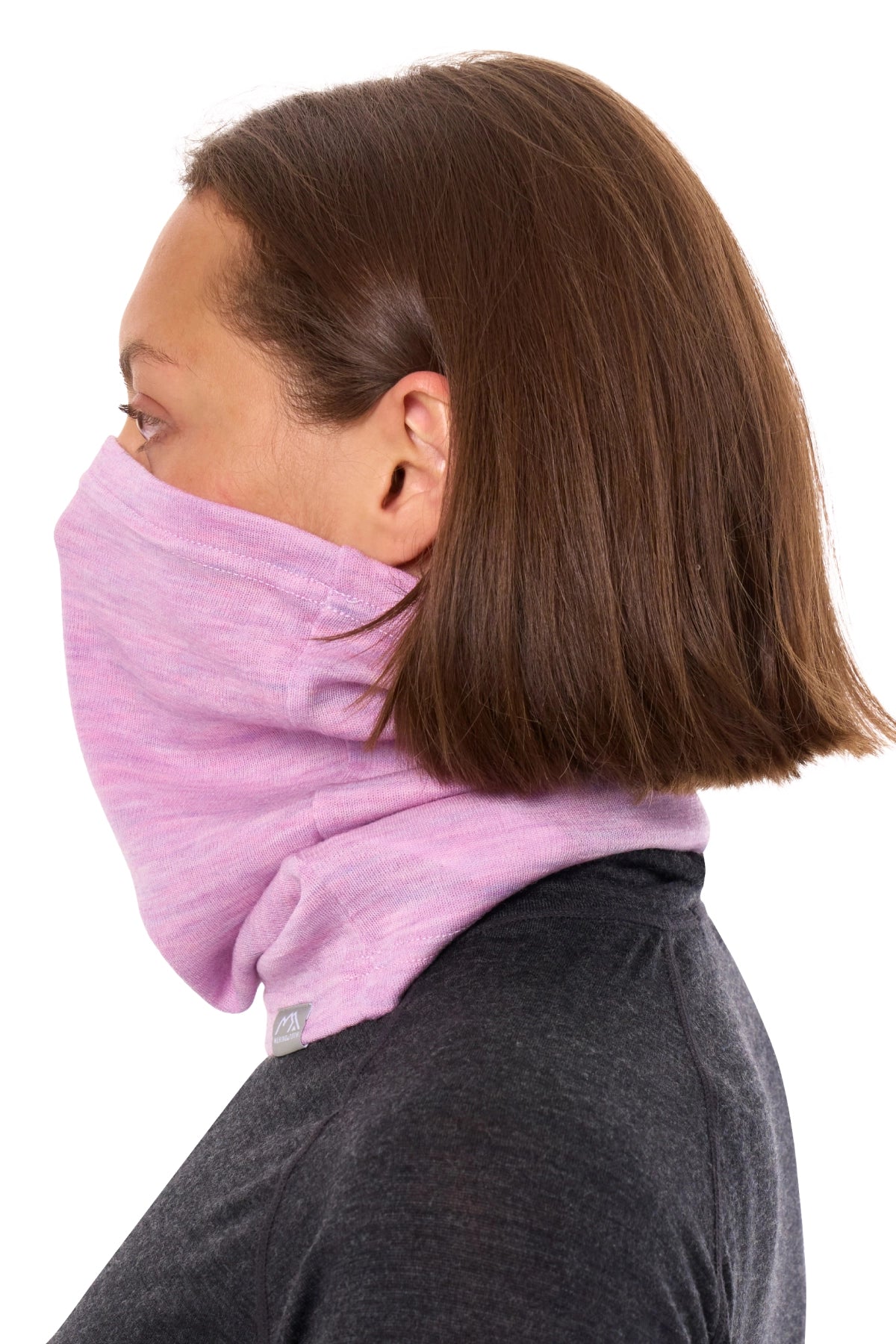 Merino Neck Gaiter 230 Heather Lilac — view 3