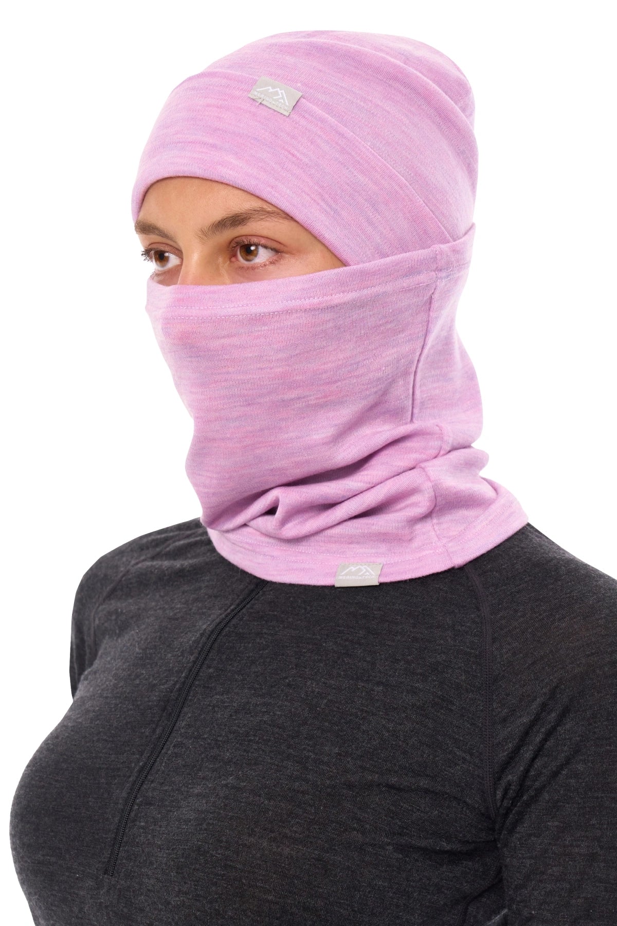 Adult Beanie Heather Lilac + Gaiter — view 5