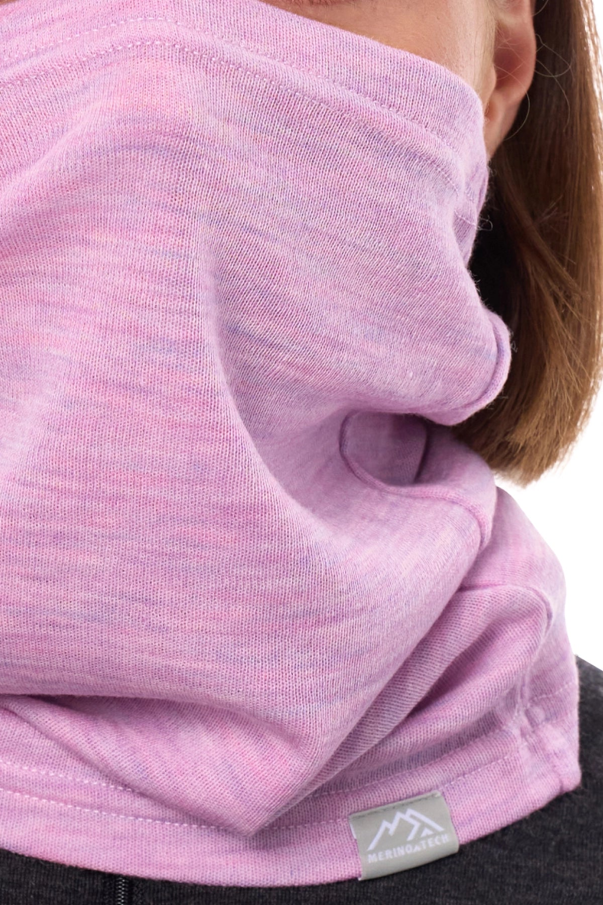 Merino Neck Gaiter 230 Heather Lilac — view 4