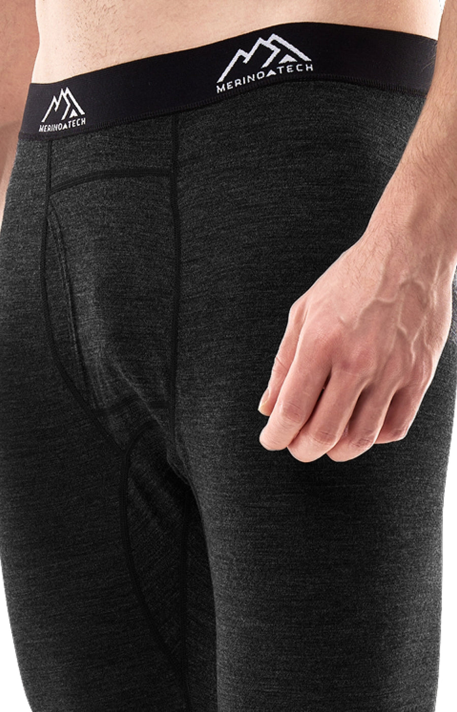 Men's Merino Pants 200 Heathered Black — view 4