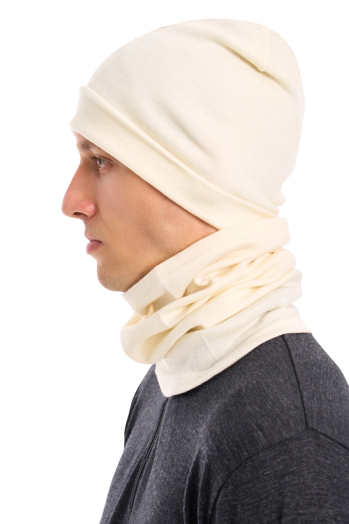 Adult Beanie Natural White + Gaiter — view 6