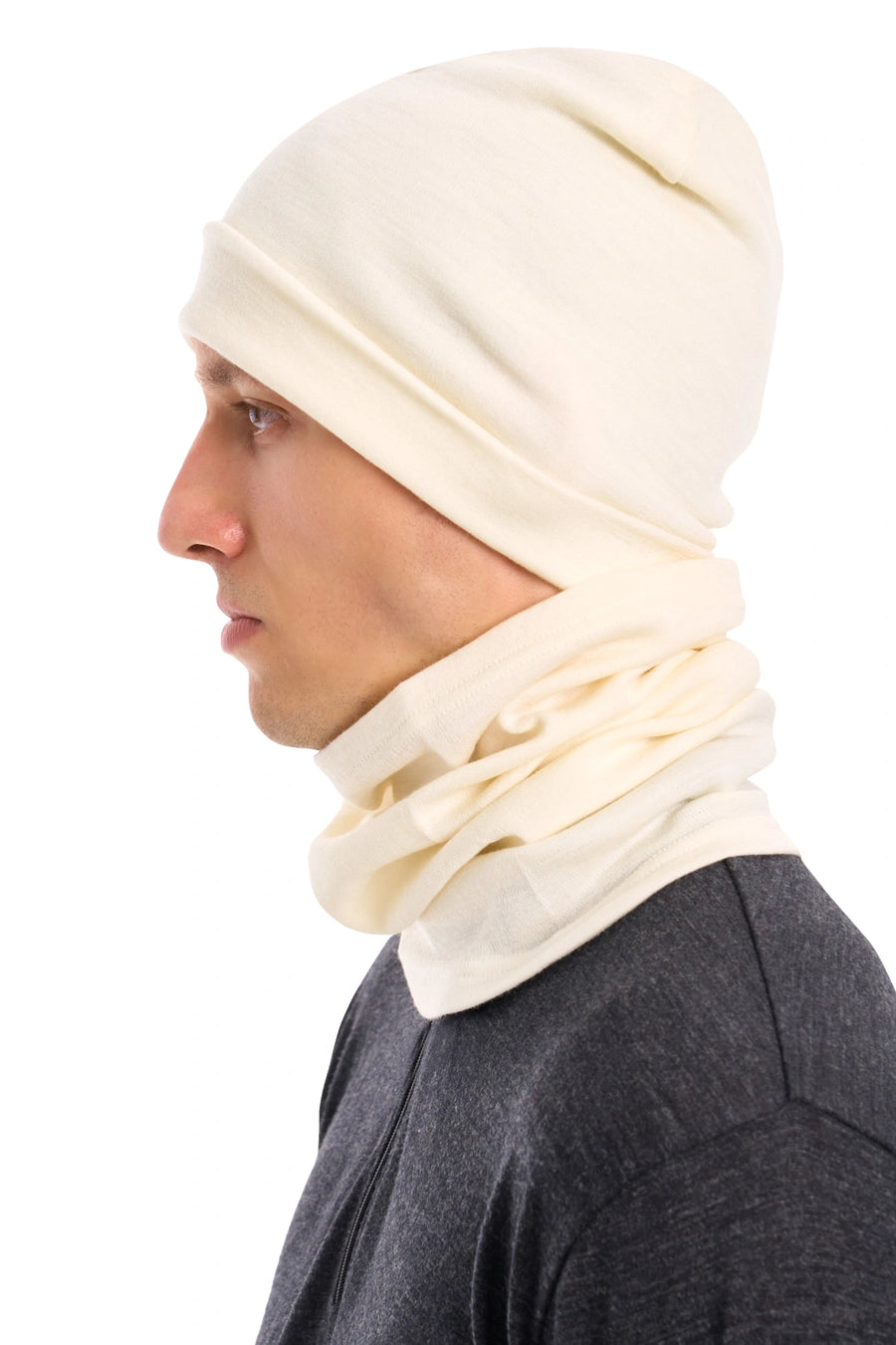 Adult Beanie Natural White + Gaiter — view 6
