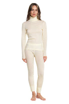 Women's Merino Turtleneck Thermal Set 250 Natural White High Neck
