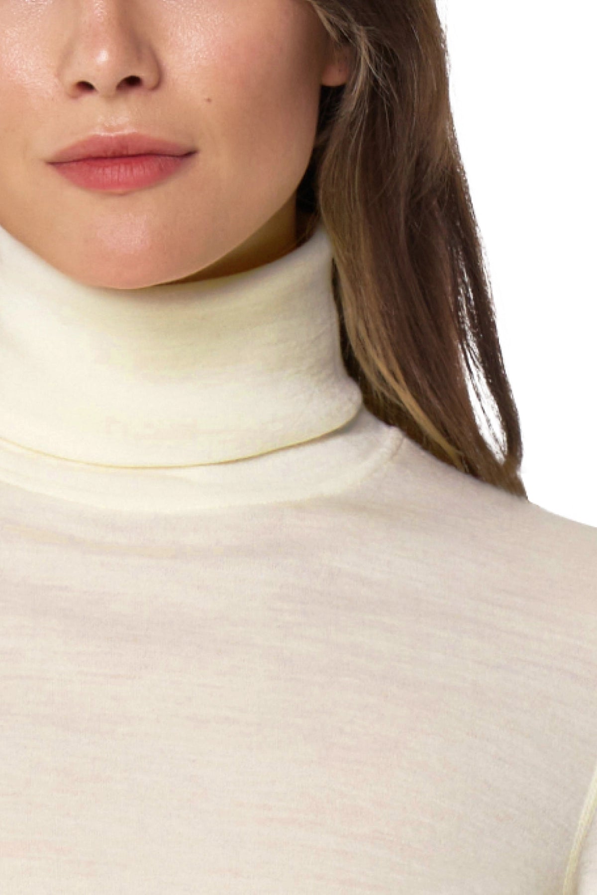 Women's Merino Turtleneck Thermal Set 250 Natural White High Neck — view 4