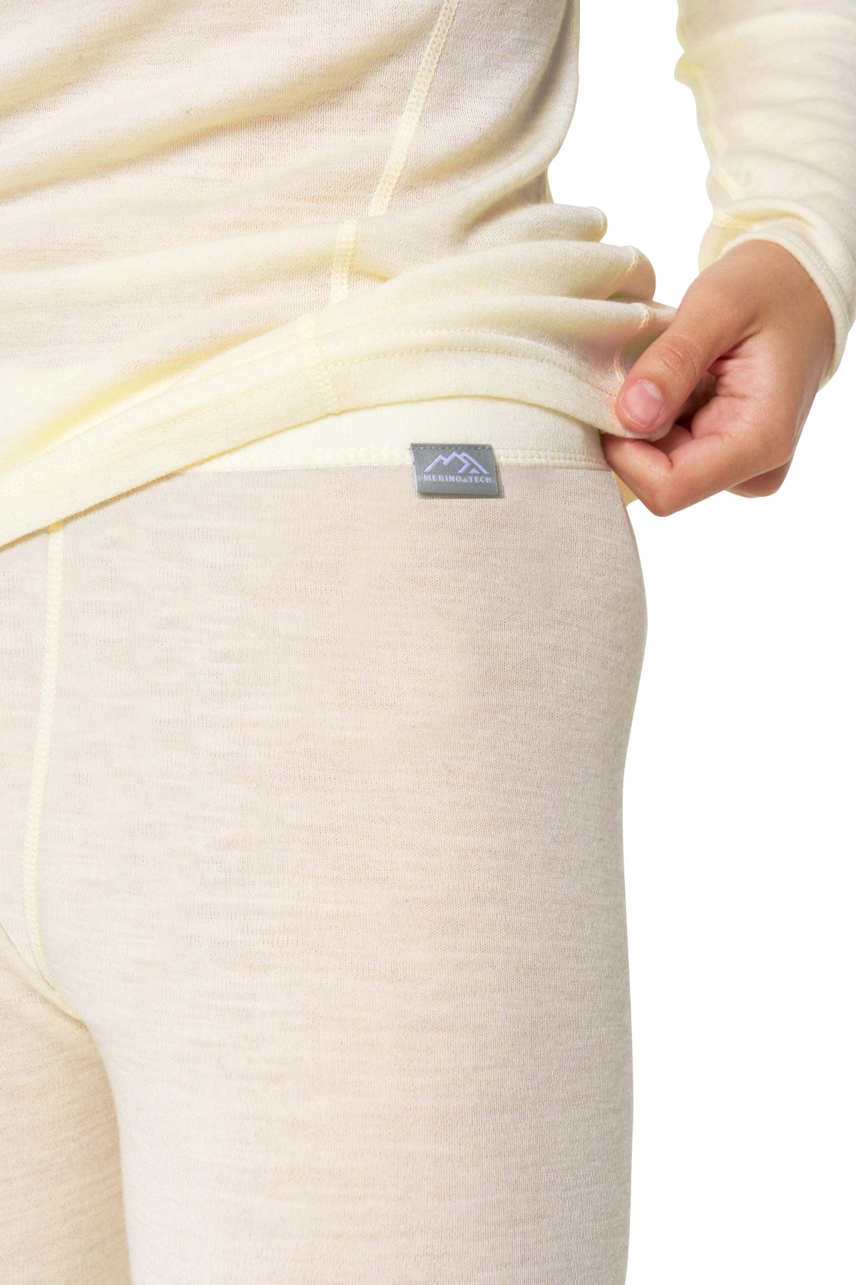 Women's Merino Turtleneck Thermal Set 250 Natural White High Neck — view 6