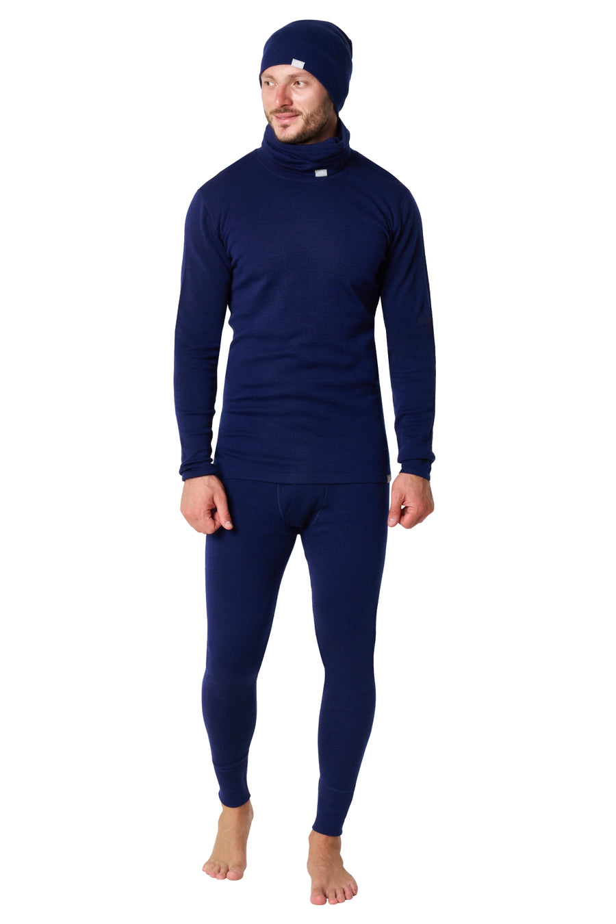 Men's Navy Blue Merino Wool Set 250 + Beanie & Gaiter