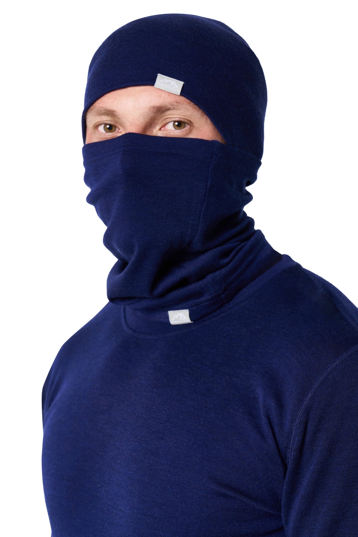 Men's Navy Blue Merino Wool Set 250 + Beanie & Gaiter — view 4