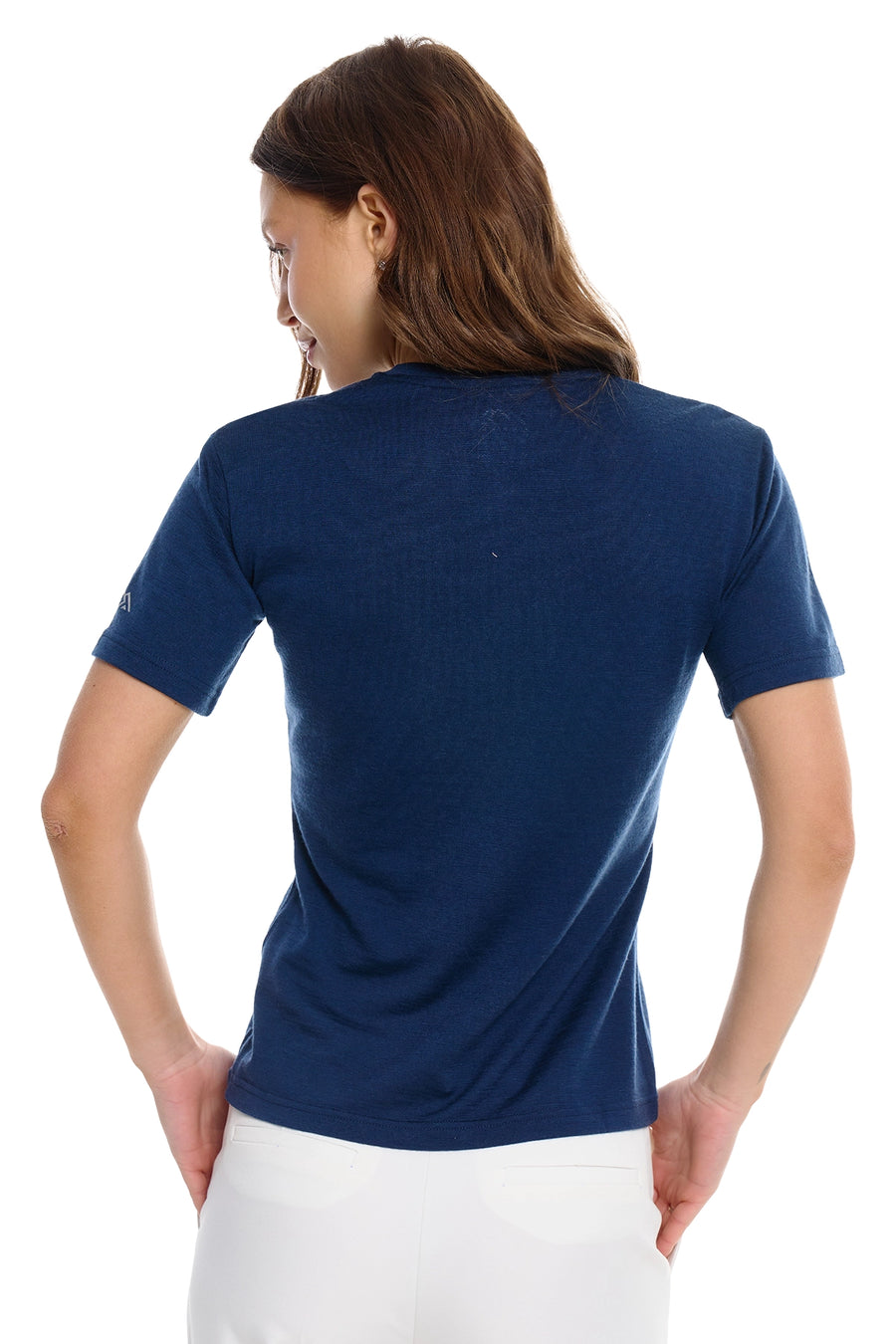 Women's Merino T-shirt 180 Navy V-Neck — view 4