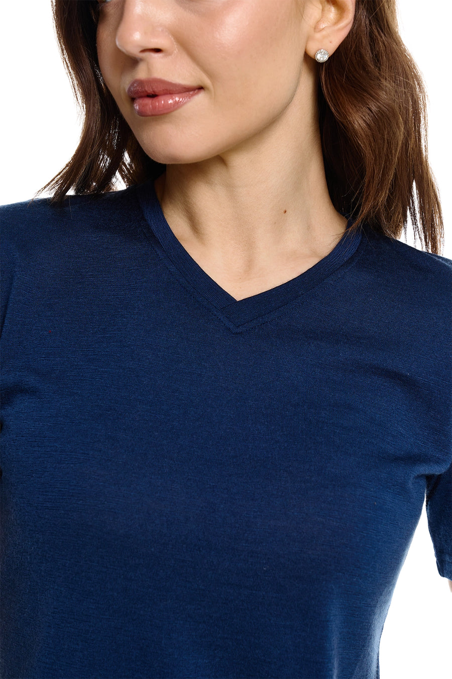 Women's Merino T-shirt 180 Navy V-Neck — view 5