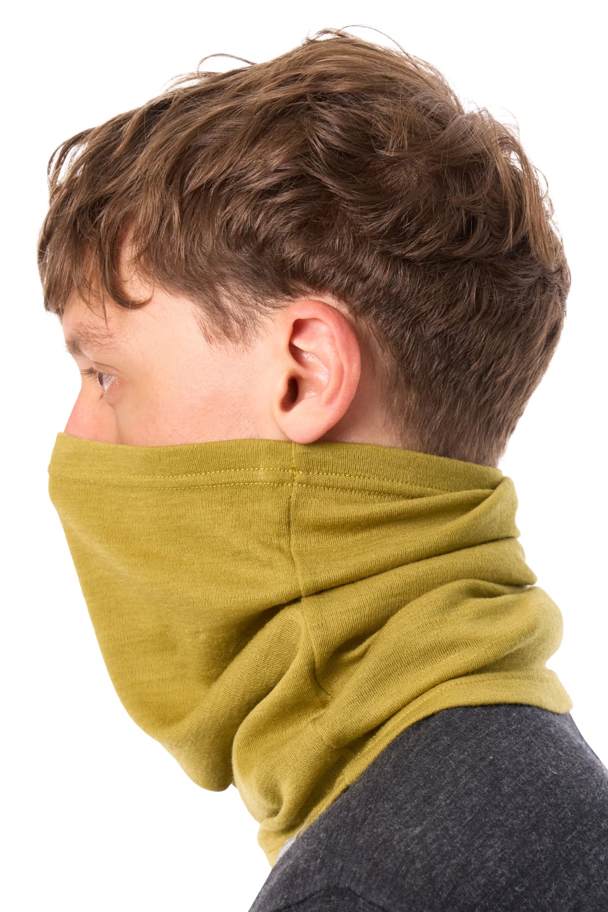 Merino Neck Gaiter 230 Olive Grove — view 2