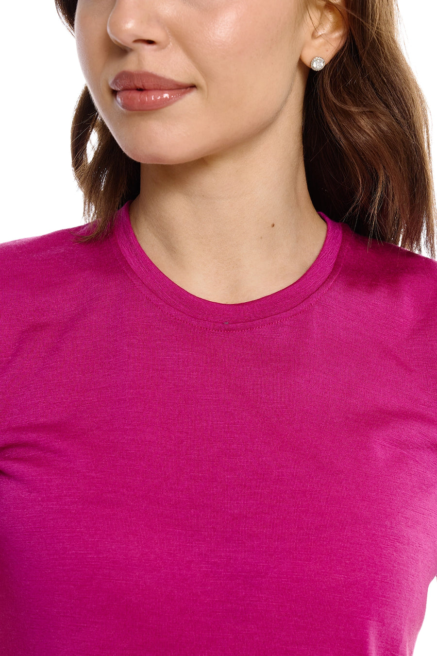 Women's Merino T-shirt 180 Royal Fuchsia Crewneck — view 5