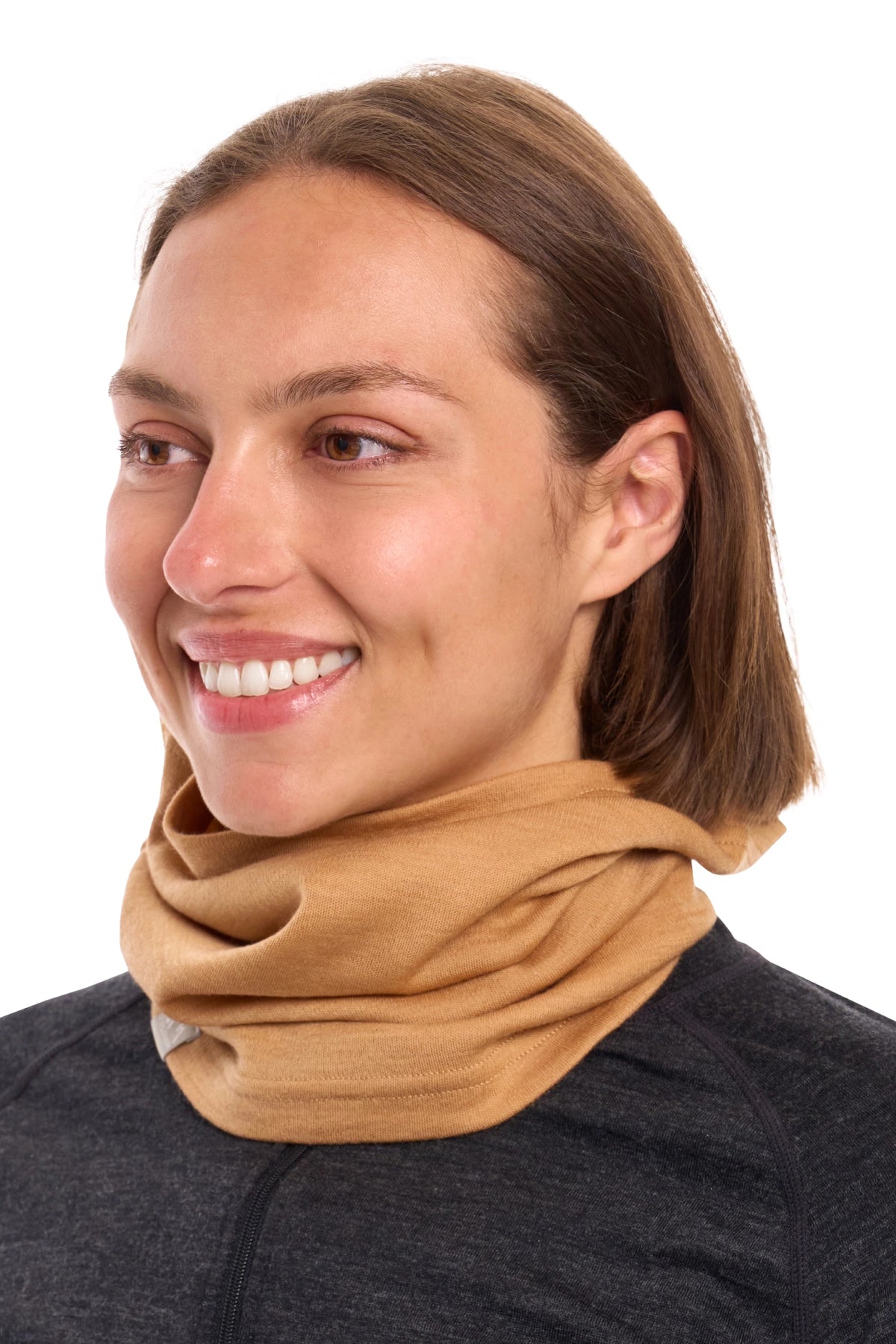 Merino Neck Gaiter 230 Tan — view 5