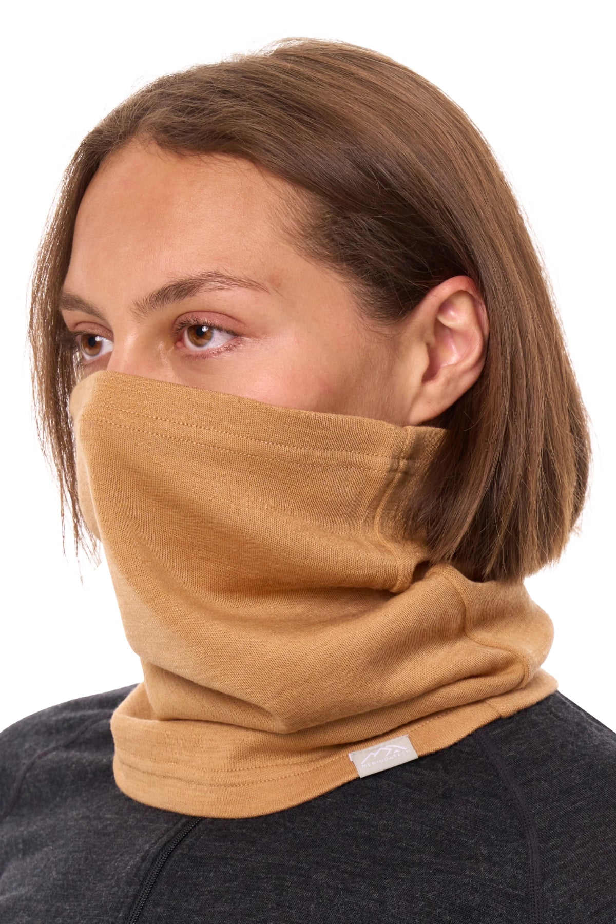 Merino Neck Gaiter 230 Tan — view 2