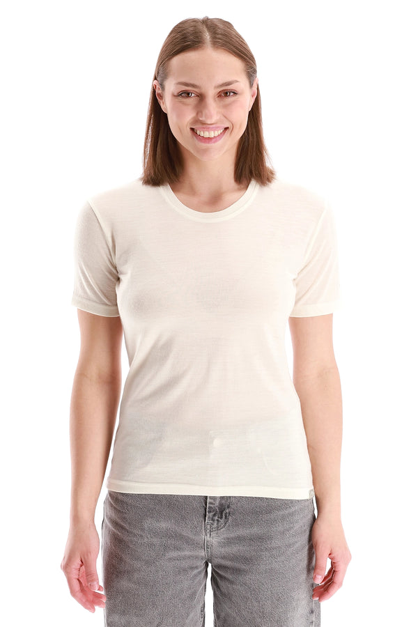 Women's Merino T-shirt 180 Creamy White Crewneck