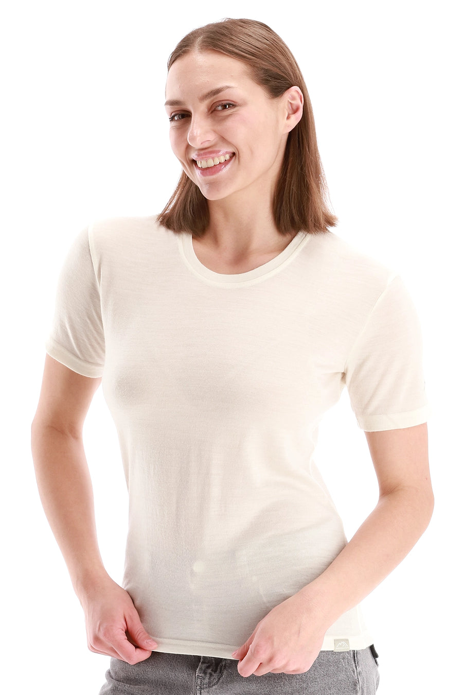 Women's Merino T-shirt 180 Creamy White Crewneck — view 3