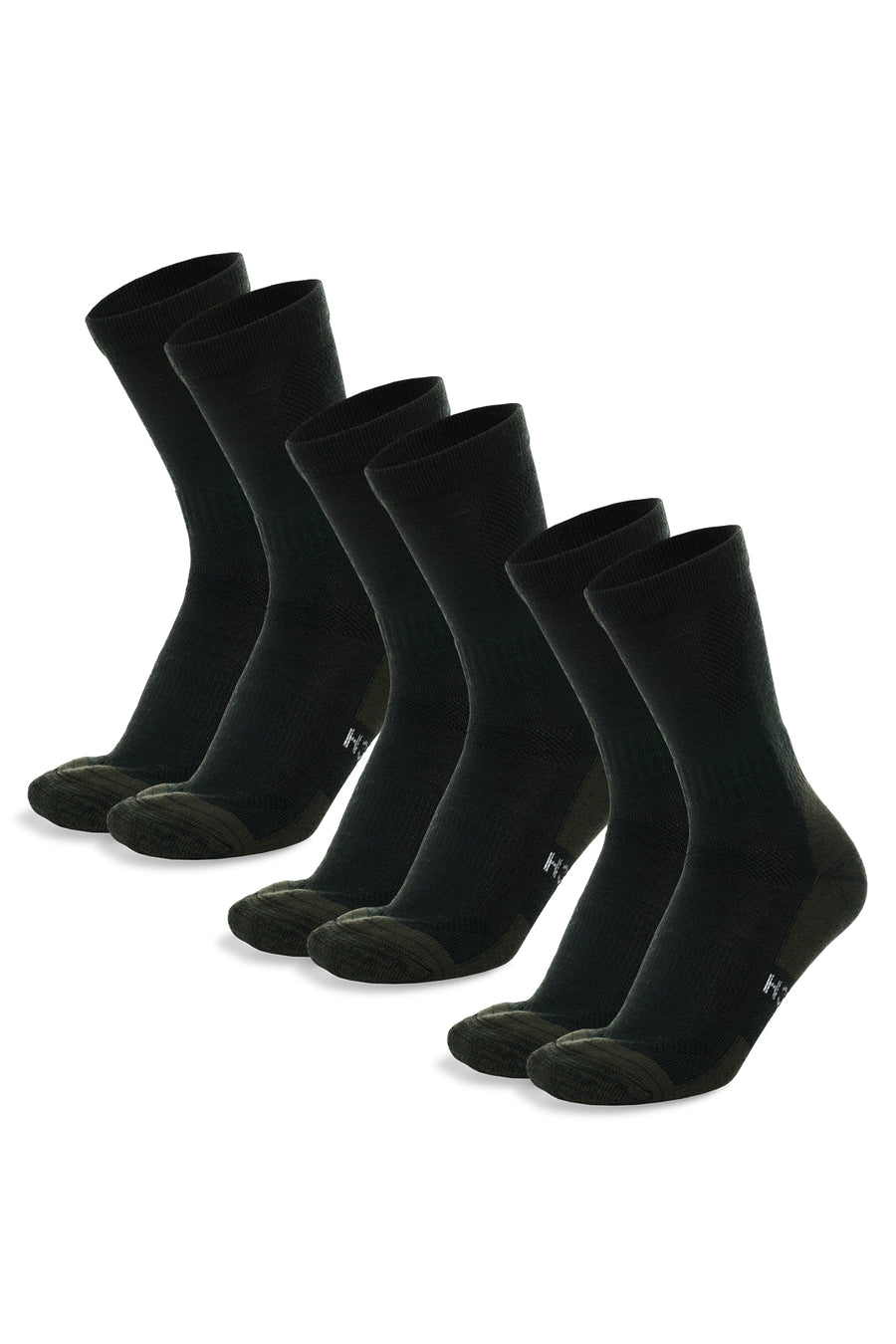 Merino Wool Hiking Socks, 3 pack, Army Green
