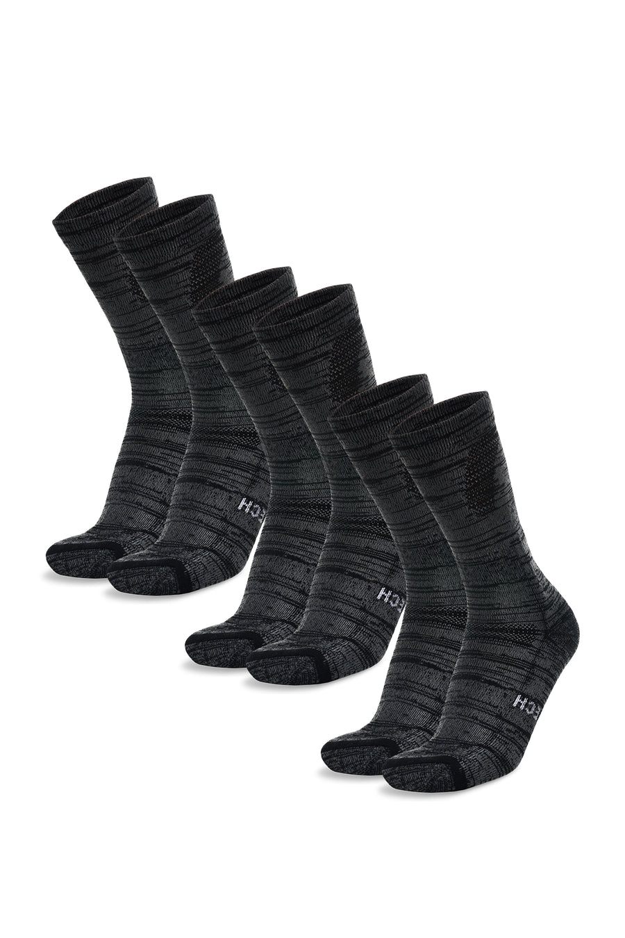 Merino Wool Hiking Socks, 3 pack, Black Marble