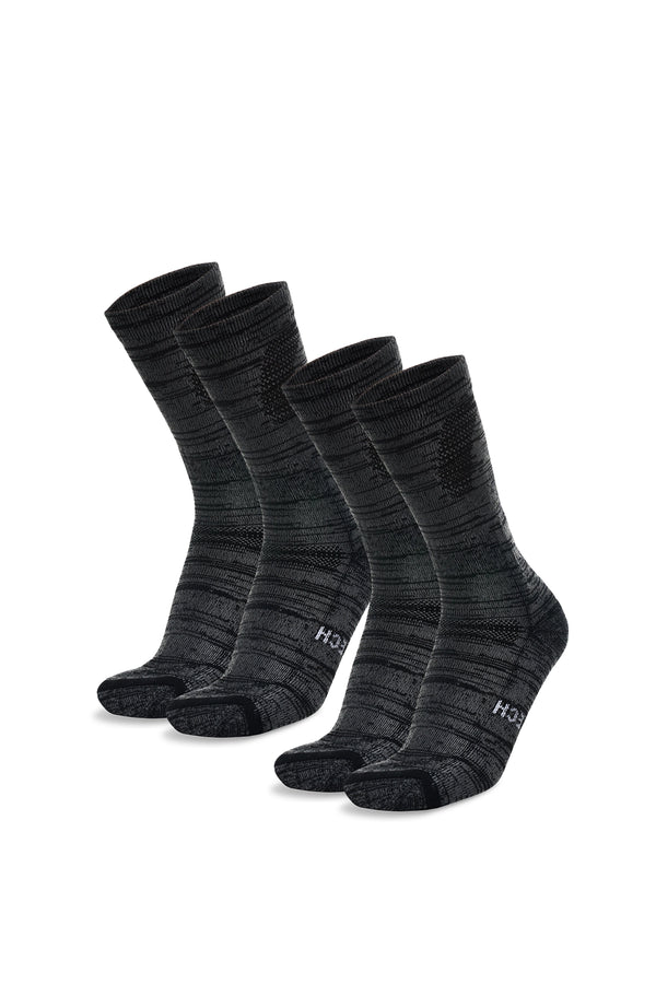Merino Wool Hiking Socks — Pack of 2, Black Marble