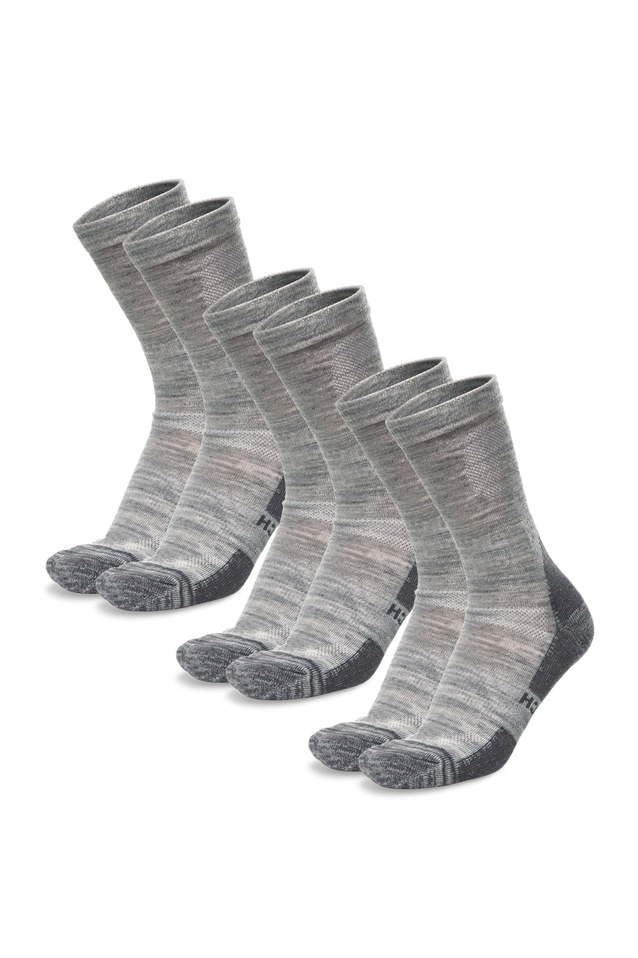 Merino Wool Hiking Socks, 3 pack, Cloud Grey