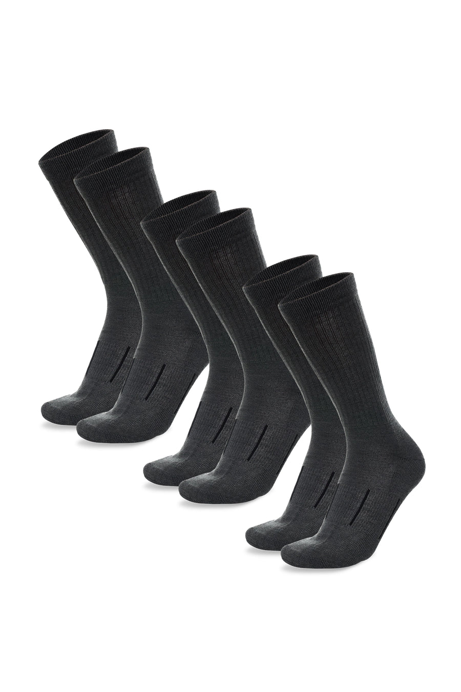 Merino Wool Hiking Socks, 3 pack, Steel Grey