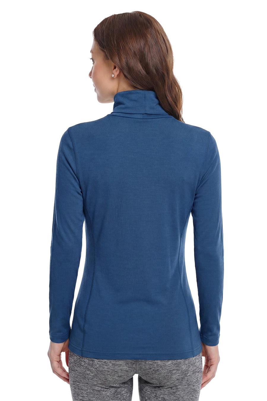 Women's Merino Turtleneck Long Sleeve 260 Denim High Neck — view 2