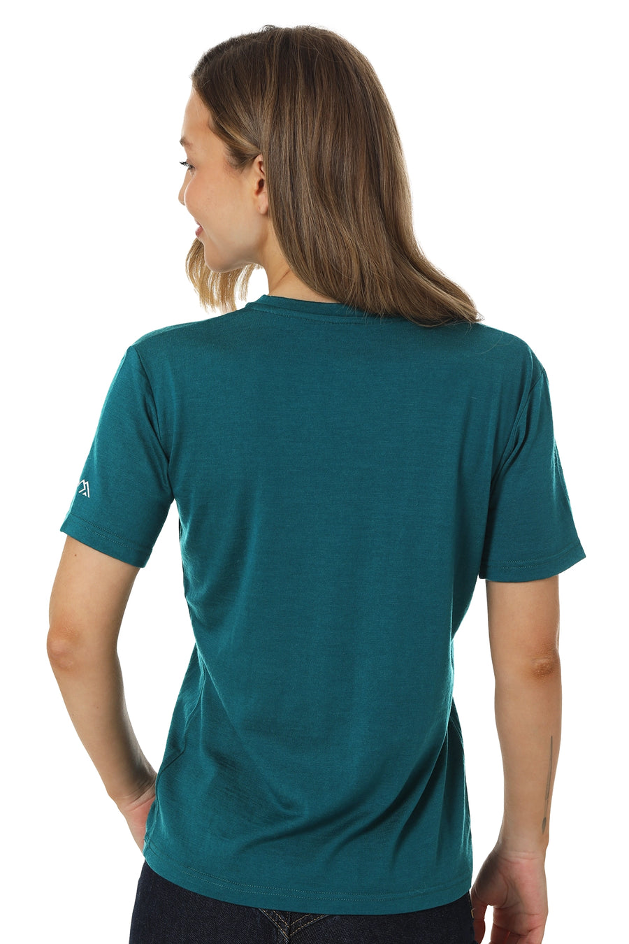 Women's Merino T-shirt 180 Deep Teal V-Neck — view 2