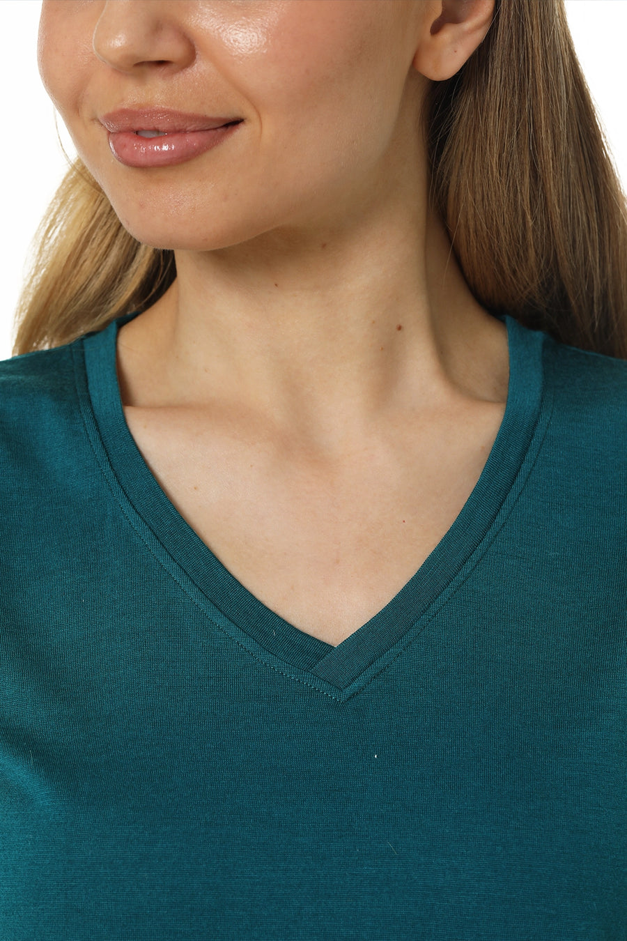 Women's Merino T-shirt 180 Deep Teal V-Neck — view 5